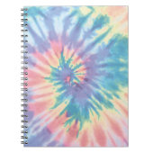 Tie Dye Pastel Zomer Spiral Tie Dye Regenboog Notitieboek (Voorkant)