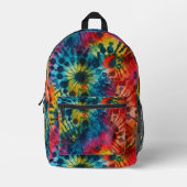 Tie Dye Patroon Kleurrijk Bedrukte Rugzak (Voorkant)