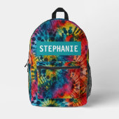 Tie Dye Patroon Kleurrijk Gepersonaliseerd Bedrukte Rugzak (Voorkant)