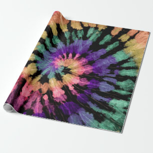 Tie dye pattern. Hand drawn rainbow shibori. Ink t Cadeaupapier