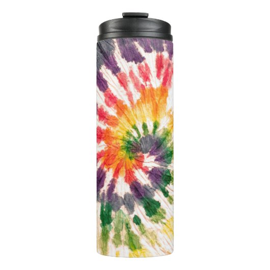 Tie dye pattern. Hand drawn rainbow shibori. Ink t Thermosbeker (Voorkant)