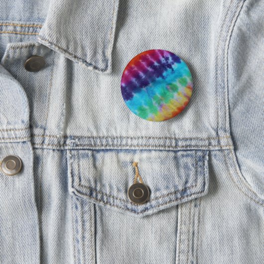 Tie Dye Pattern Hippie Rainbow 1960 Ronde Button 5,7 Cm (In situ)