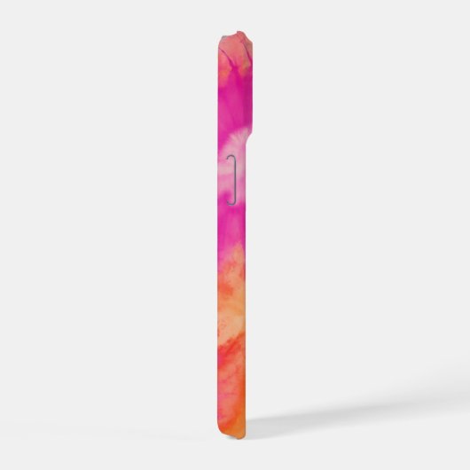 Tie Dye Pattern Hot Roze Sinaasappel Blauwgroen - iPhone 15 Case (Rechterkant)
