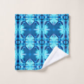 Tie Dye Pattern in Indigo en Ice Blue Bad Handdoek (Wasdoekje)