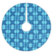Tie Dye Pattern in Indigo en Ice Blue Kerstboom Rok (Voorkant)