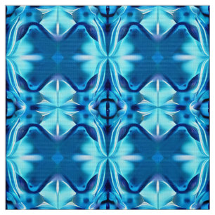Tie Dye Pattern in Indigo en Ice Blue Stof