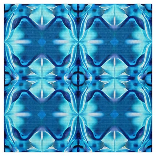 Tie Dye Pattern in Indigo en Ice Blue Stof (Swatch)