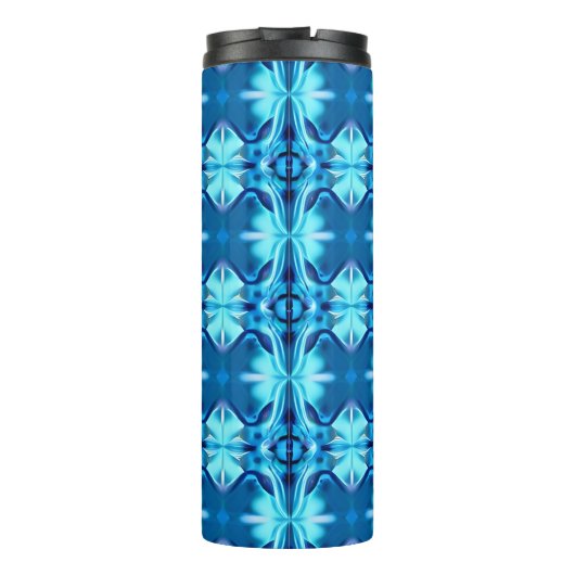 Tie Dye Pattern in Indigo en Ice Blue Thermosbeker (Achterkant)