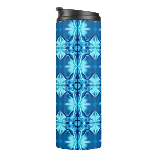 Tie Dye Pattern in Indigo en Ice Blue Thermosbeker (Geroteerd rechts)