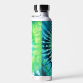 Tie Dye Pattern Limoen Aqua Blauwgroen - aangepast Waterfles (Rechts)