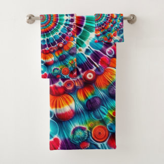 Tie Dye Pattern Multi kleur Bad Handdoek
