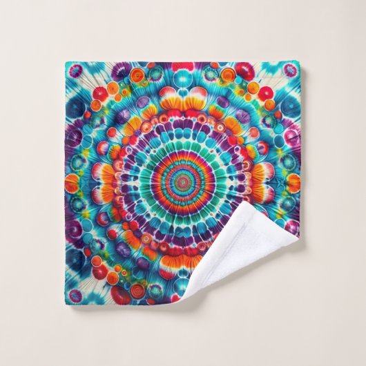 Tie Dye Pattern Multi kleur Bad Handdoek (Wasdoekje)
