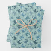 Tie Dye Pattern Of Crabs Inpakpapier Vel (In situ)