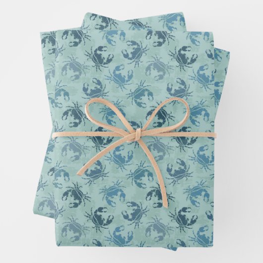 Tie Dye Pattern Of Crabs Inpakpapier Vel (In situ)