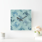 Tie Dye Pattern Of Crabs Vierkante Klok (Huis)