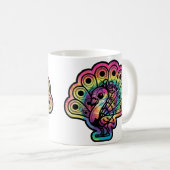 Tie Dye Pauw Koffiemok (Voorkant rechts)