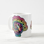 Tie Dye Pauw Koffiemok (Voorkant links)