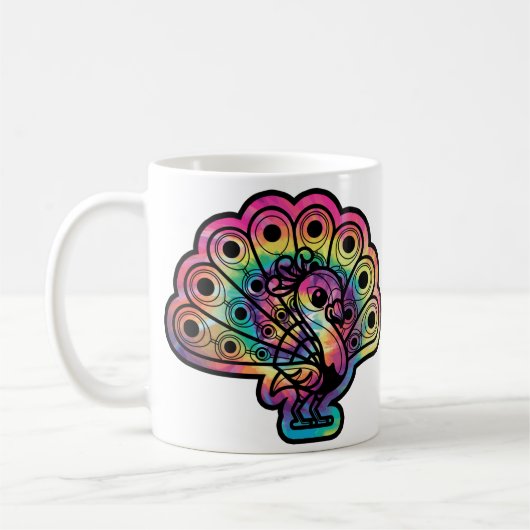Tie Dye Pauw Koffiemok (Links)