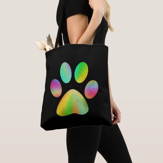 Tie Dye Paw Print Tote Bag (Dichtbij)