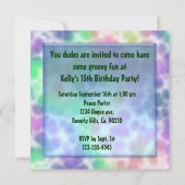 Tie Dye Peace Birthday Kaart (Achterkant)