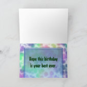 Tie Dye Peace Birthday Kaart (Binnen)