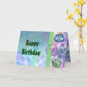 Tie Dye Peace Birthday Kaart (Gele Bloem)