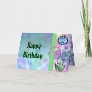 Tie Dye Peace Birthday Kaart