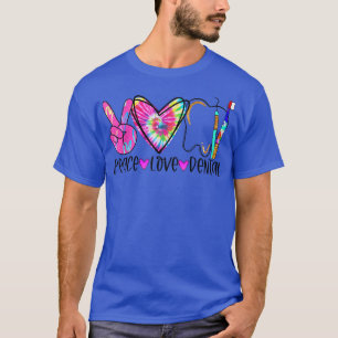 Tie Dye Peace Dental Assistant Hygienist Dent T-shirt