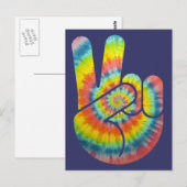 Tie Dye Peace Hand Briefkaart (Voorkant / Achterkant)