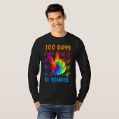 Tie dye peace hand sign 100 days of school 100th d t-shirt (Voorkant volledig)