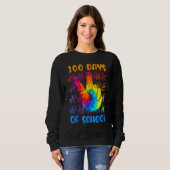 Tie Dye Peace Hand Sign 100 Days Of School Gift 10 Trui (Voorkant volledig)