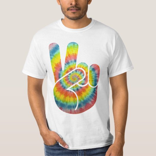 Tie Dye Peace Hand T-shirt (Voorkant)