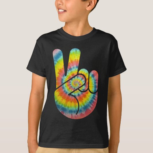 Tie Dye Peace Hand T-shirt (Voorkant)