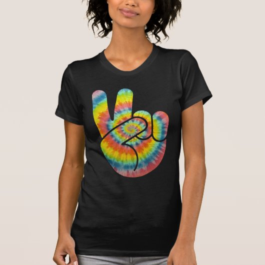 Tie Dye Peace Hand T-shirt (Voorkant)