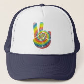 Tie Dye Peace Hand Trucker Pet (Voorkant)