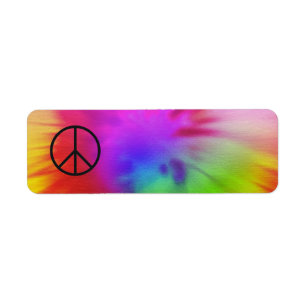 Tie Dye Peace Label
