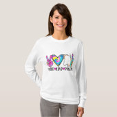 Tie Dye Peace Love Dental Dentist Labourdag Christ T-shirt (Voorkant volledig)