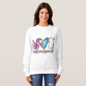 Tie Dye Peace Love Dental Dentist Labourdag Christ Trui (Voorkant volledig)