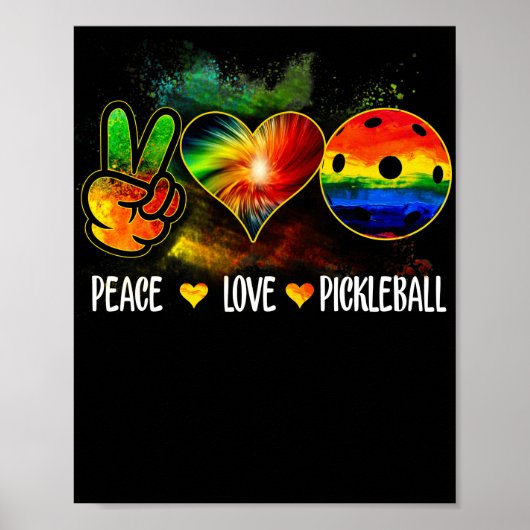Tie Dye Peace Love Pickleball Pickleball Lover Poster (Voorkant)