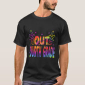 Tie Dye Peace Out Fourth Grade Graduate Senior Hel T-shirt (Voorkant)