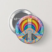 Tie Dye Peace Ronde Button 5,7 Cm (Voorkant /achterkant)