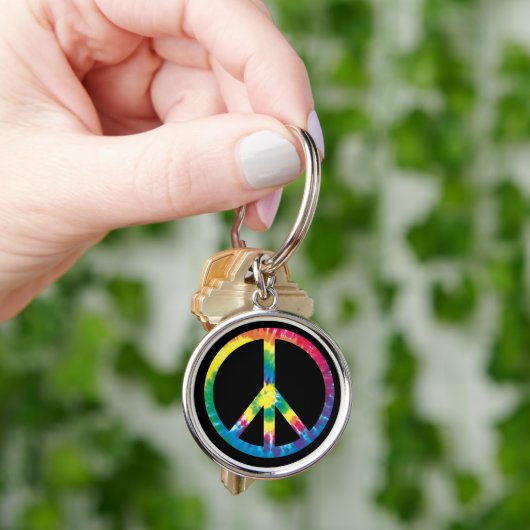 Tie Dye Peace Sign 2 Sleutelhanger (Hand)