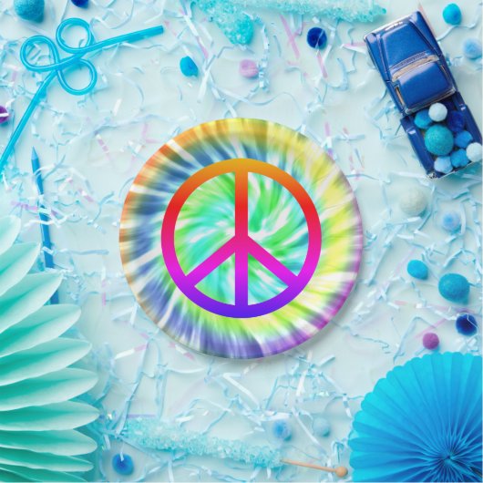 Tie Dye Peace Sign Design Bord (Feest)