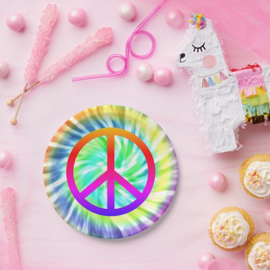 Tie Dye Peace Sign Design Bord (Feest)
