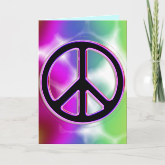Tie Dye Peace Sign-Design Kaart (Voorkant)