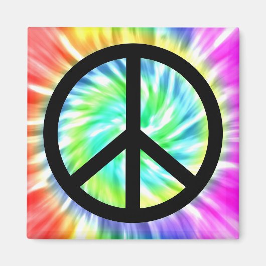 Tie Dye Peace Sign Design Magneet (Voorkant)