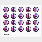 Tie Dye Peace Sign-Design Ronde Sticker (Vel)