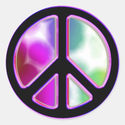 Tie Dye Peace Sign-Design Ronde Sticker (Voorkant)