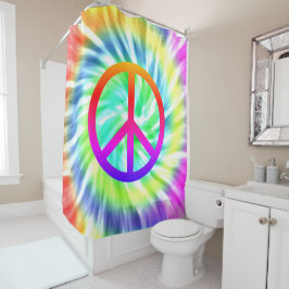 Tie Dye Peace Sign Design Showgordijn Douchegordijn