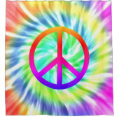 Tie Dye Peace Sign Design Showgordijn Douchegordijn (Voorkant)